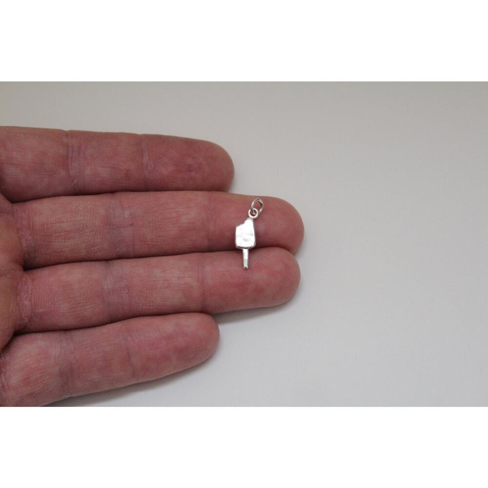Sterling Silver Ice Cream Bar Charm, Silver Oxidized Ice Cream Bar Charm